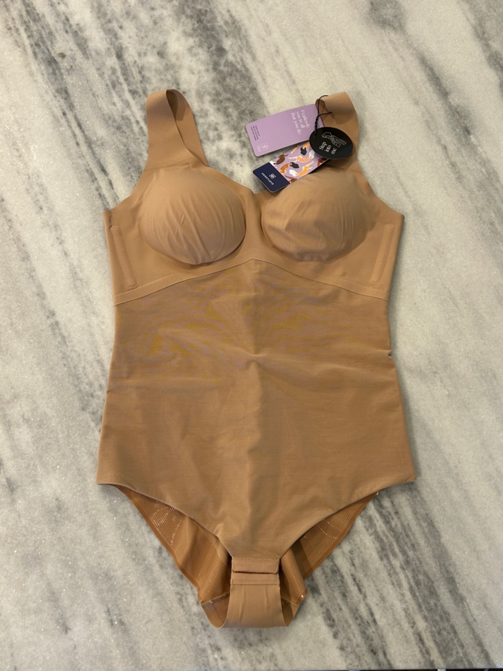 NWT Honeylove Women's LiftWear Shapewear Tank Bodysuit Large in Sand Nude Tan